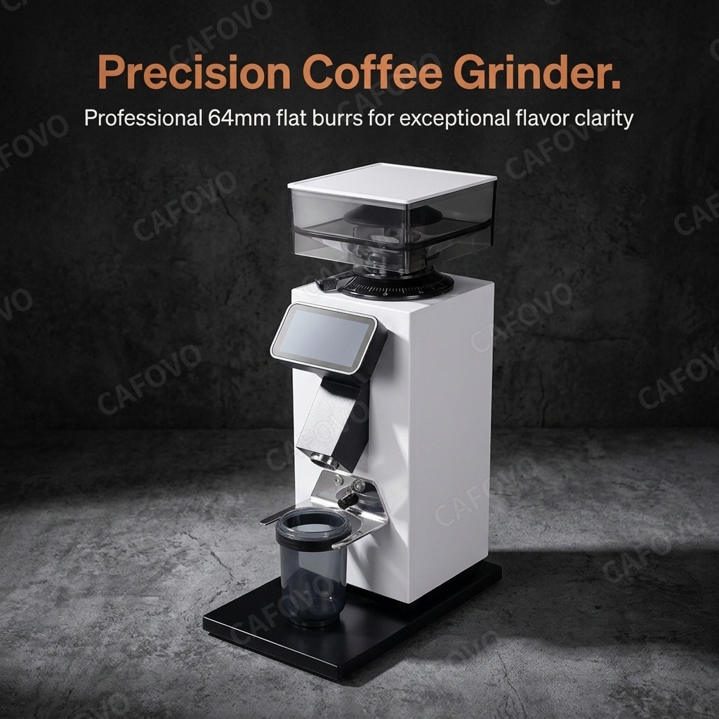 Coffee Grinder Burr Flat - CAFOVO G964F Time-Based Dosing Coffee Grinder
