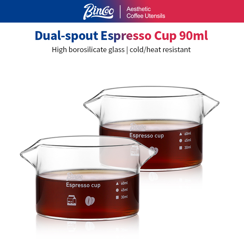 BINCOO 90ml Double Spout Espre - Espresso Shot Glass ulasan dan harga
